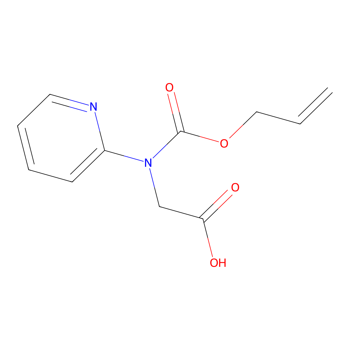 2-{[(Prop-2-en-1-yloxy)carbonyl](pyridin-2-yl)amino}acetic acid molecular structure, CAS 2680782-03-8