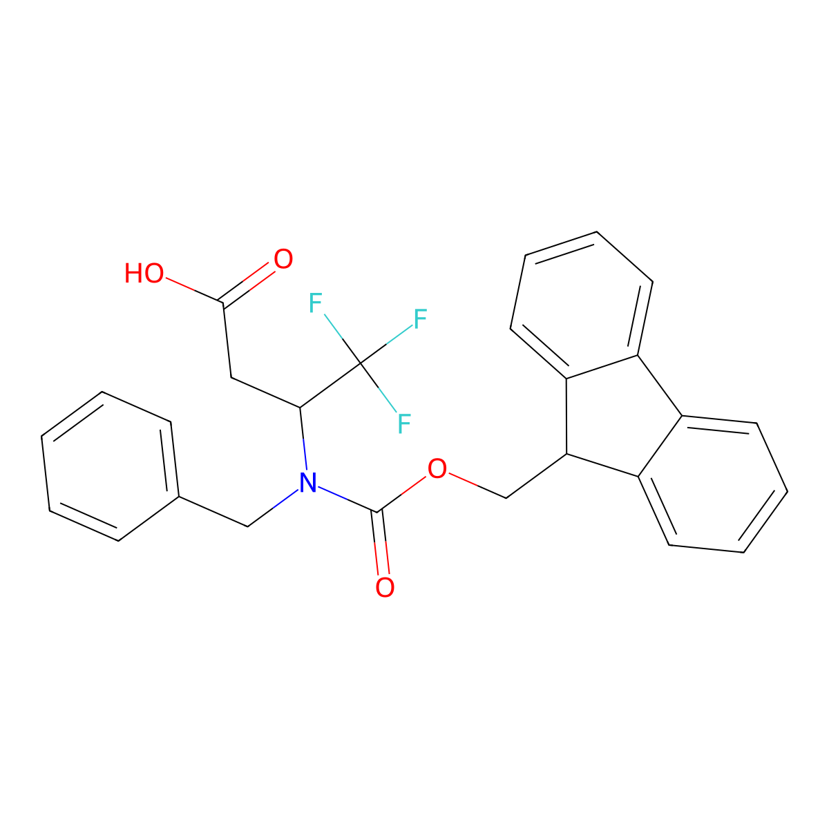 3-[benzyl({[(9H-fluoren-9-yl)methoxy]carbonyl})amino]-4,4,4-trifluorobutanoic acid molecular structure, CAS 2680782-06-1