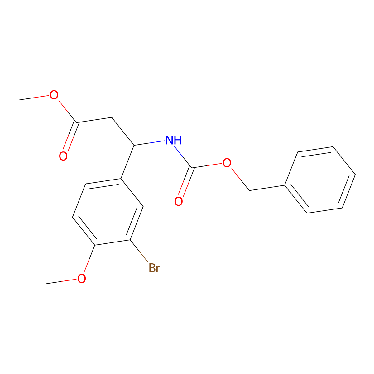 Methyl 3-{[(benzyloxy)carbonyl]amino}-3-(3-bromo-4-methoxyphenyl)propanoate molecular structure, CAS 2680782-16-3