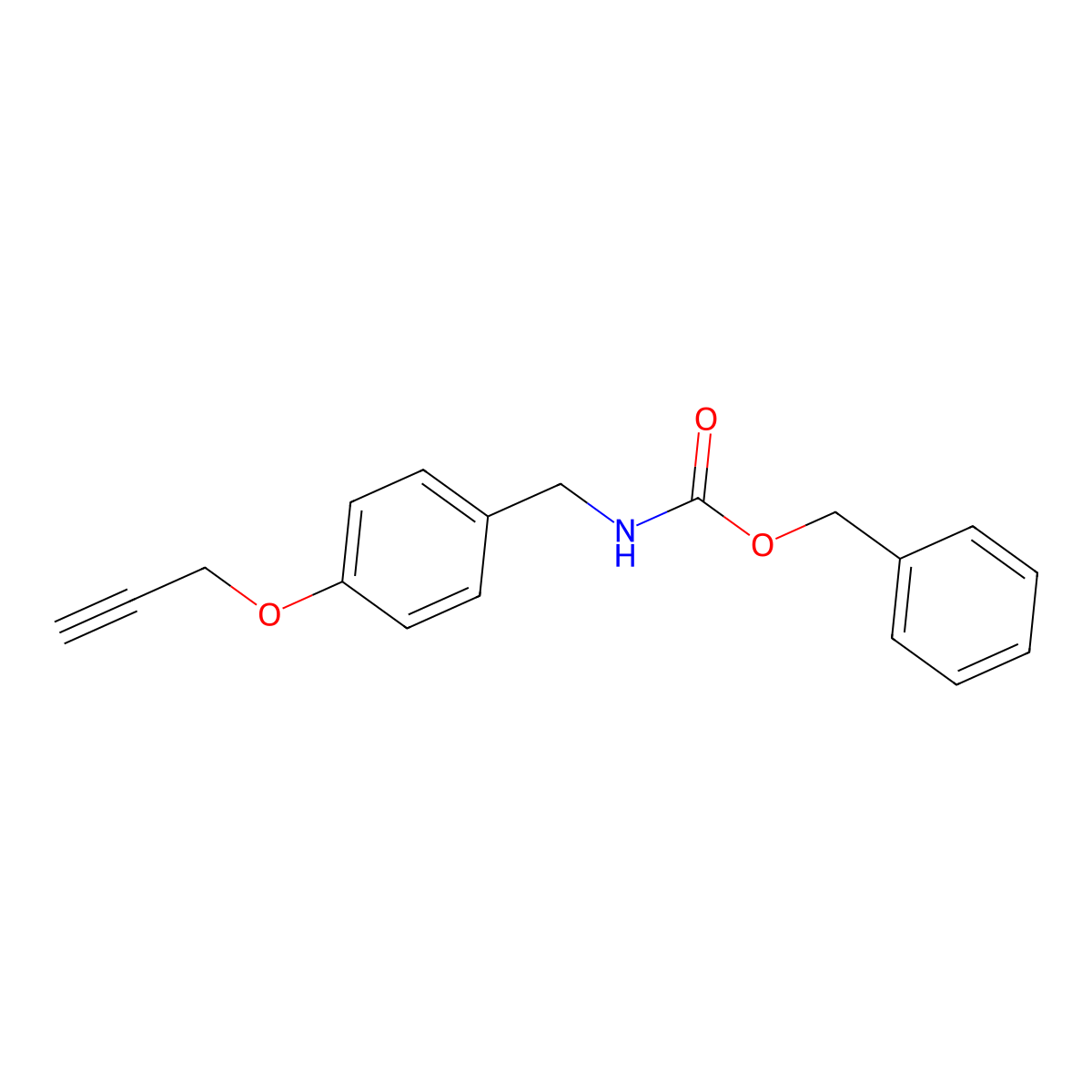 benzyl N-{[4-(prop-2-yn-1-yloxy)phenyl]methyl}carbamate molecular structure, CAS 2680782-25-4