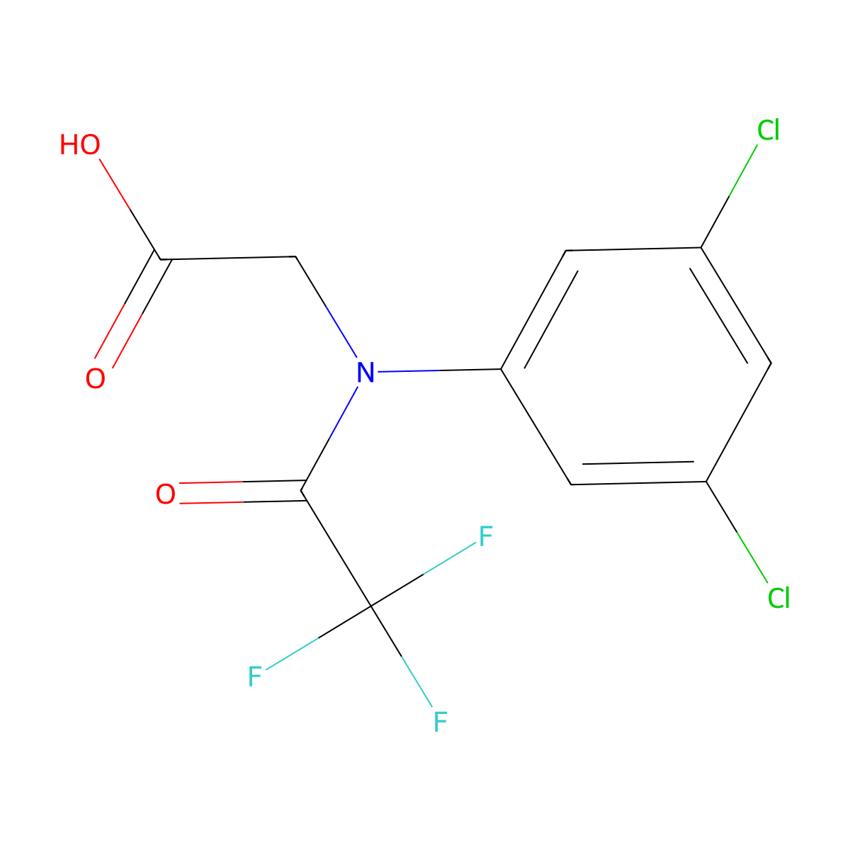 2-[N-(3,5-dichlorophenyl)-2,2,2-trifluoroacetamido]acetic acid molecular structure, CAS 2680782-30-1