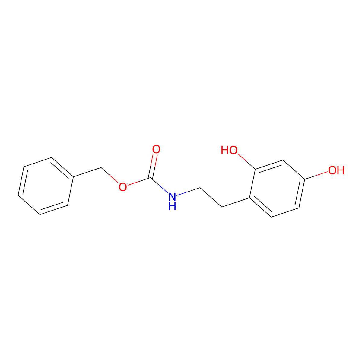 benzyl N-[2-(2,4-dihydroxyphenyl)ethyl]carbamate molecular structure, CAS 2680782-31-2