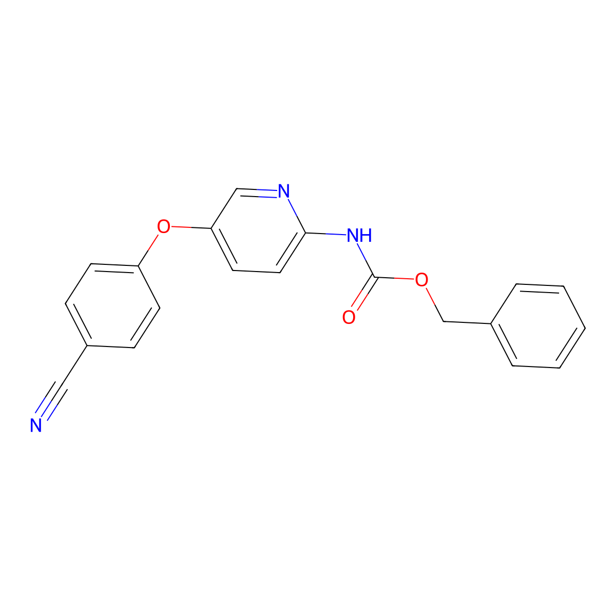 benzyl N-[5-(4-cyanophenoxy)pyridin-2-yl]carbamate molecular structure, CAS 2680782-36-7
