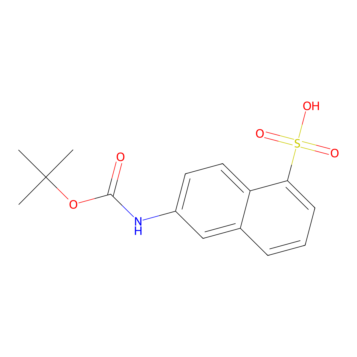 6-{[(Tert-butoxy)carbonyl]amino}naphthalene-1-sulfonic acid molecular structure, CAS 2680782-45-8