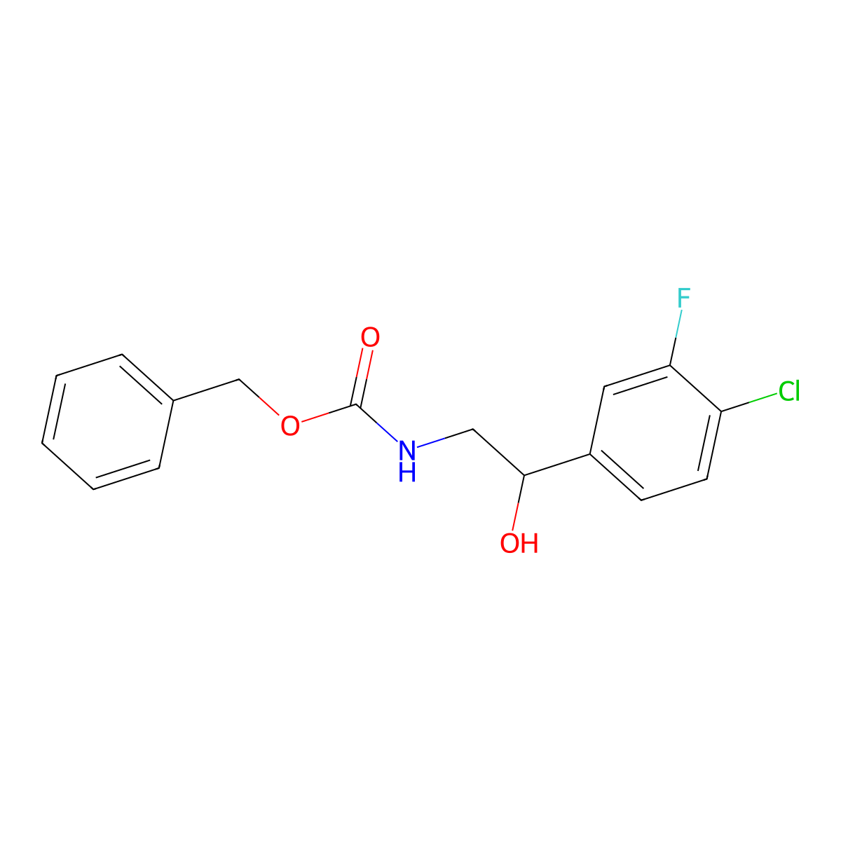 benzyl N-[2-(4-chloro-3-fluorophenyl)-2-hydroxyethyl]carbamate molecular structure, CAS 2680782-51-6