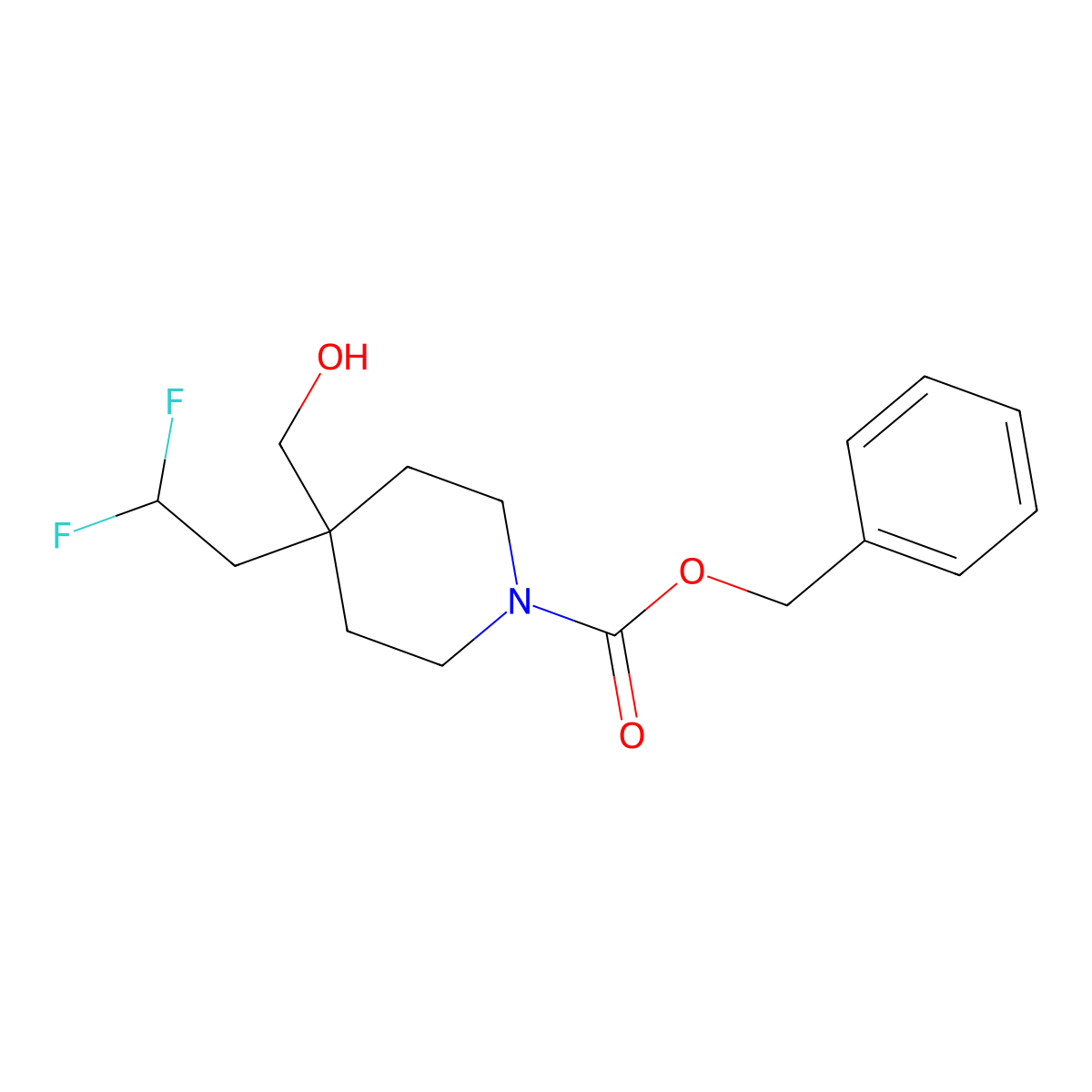 Benzyl 4-(2,2-difluoroethyl)-4-(hydroxymethyl)piperidine-1-carboxylate molecular structure, CAS 2680782-52-7
