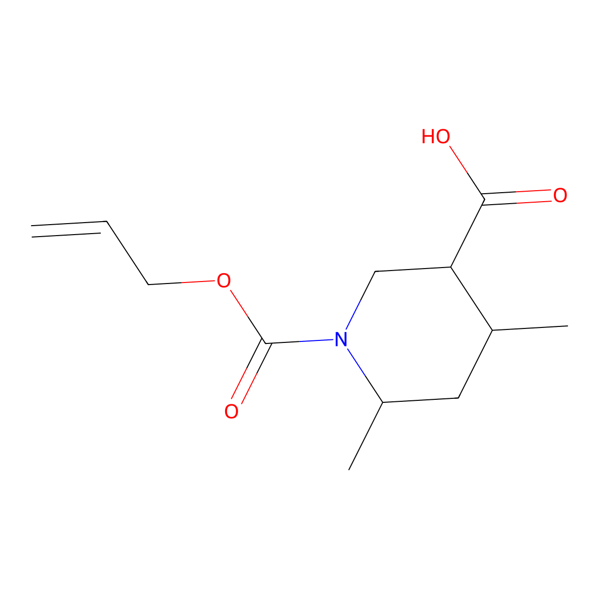 4,6-Dimethyl-1-[(prop-2-en-1-yloxy)carbonyl]piperidine-3-carboxylic acid molecular structure, CAS 2680782-56-1