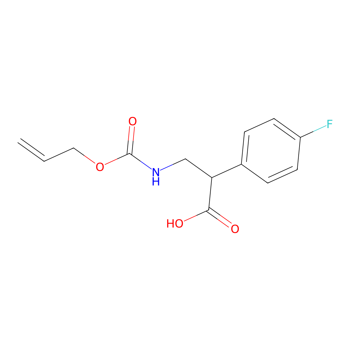 2-(4-Fluorophenyl)-3-{[(prop-2-en-1-yloxy)carbonyl]amino}propanoic acid molecular structure, CAS 2680782-63-0