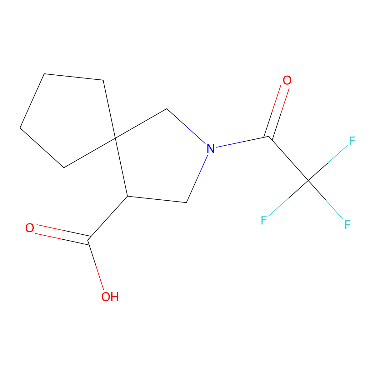 2-(Trifluoroacetyl)-2-azaspiro[4.4]nonane-4-carboxylic acid molecular structure, CAS 2680782-84-5