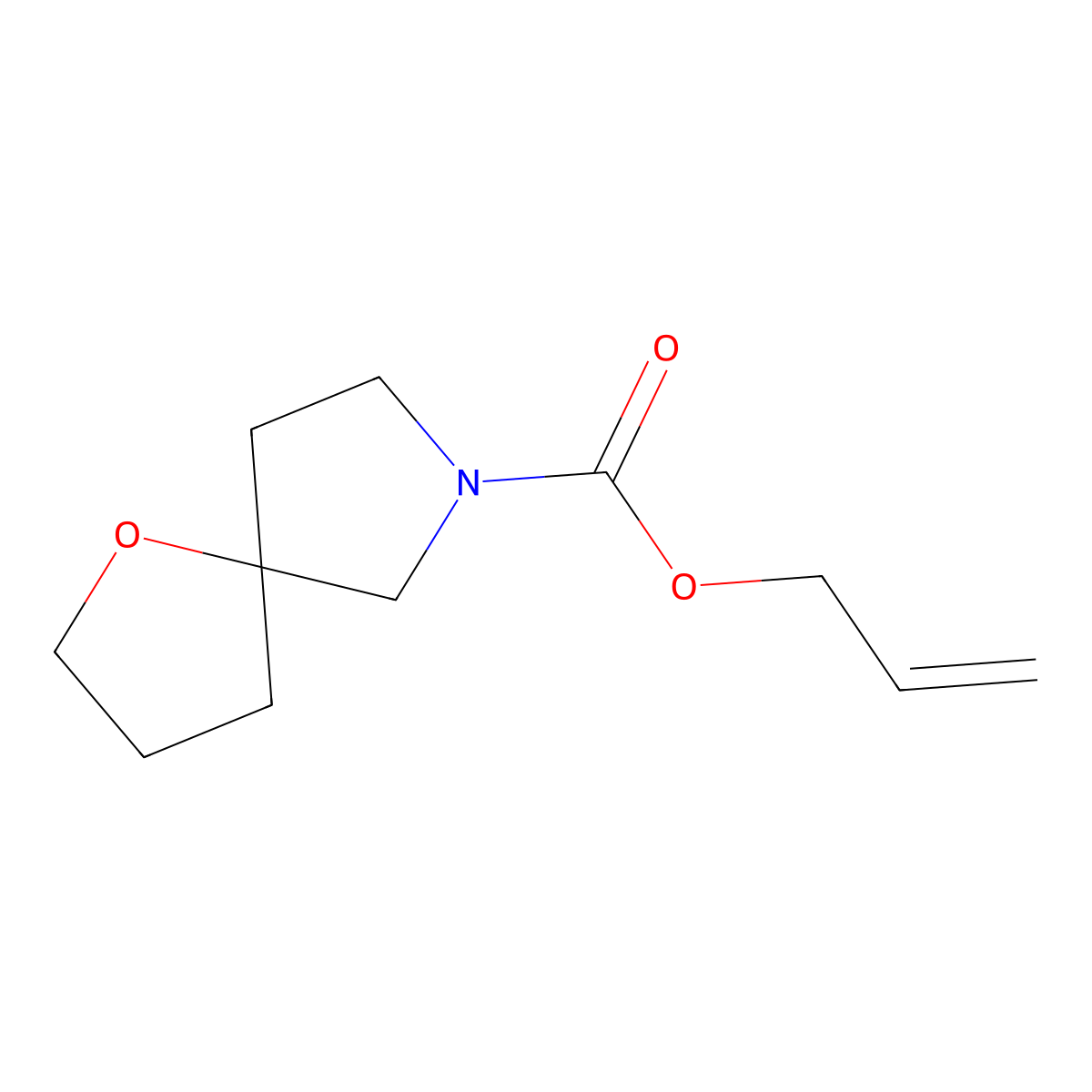 Prop-2-en-1-yl 1-oxa-7-azaspiro[4.4]nonane-7-carboxylate molecular structure, CAS 2680782-87-8