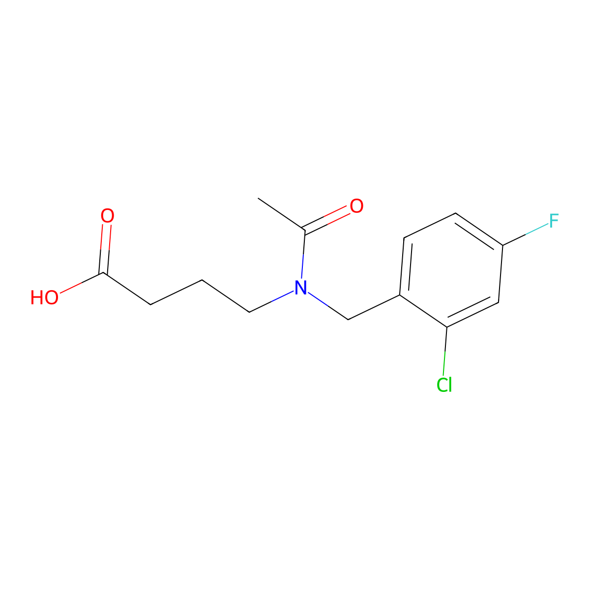 4-{N-[(2-chloro-4-fluorophenyl)methyl]acetamido}butanoic acid molecular structure, CAS 2680782-92-5