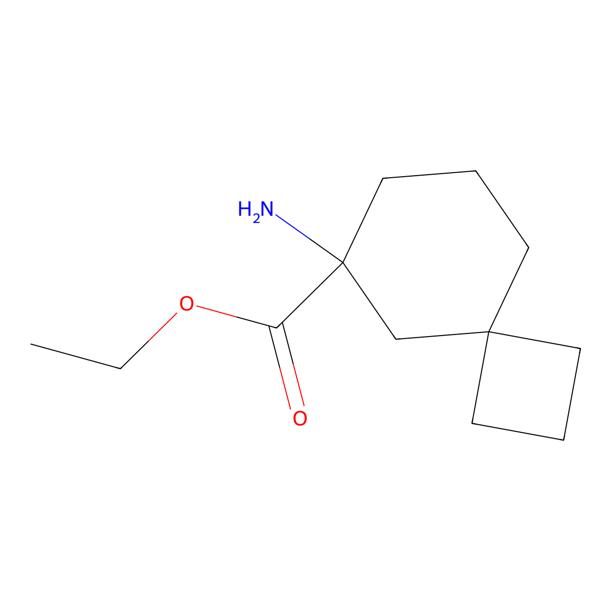 Ethyl 6-aminospiro[3.5]nonane-6-carboxylate molecular structure, CAS 2680782-93-6