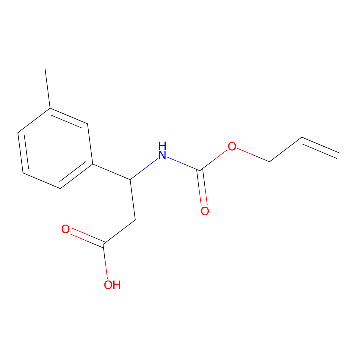 3-(3-Methylphenyl)-3-{[(prop-2-en-1-yloxy)carbonyl]amino}propanoic acid molecular structure, CAS 2680782-94-7
