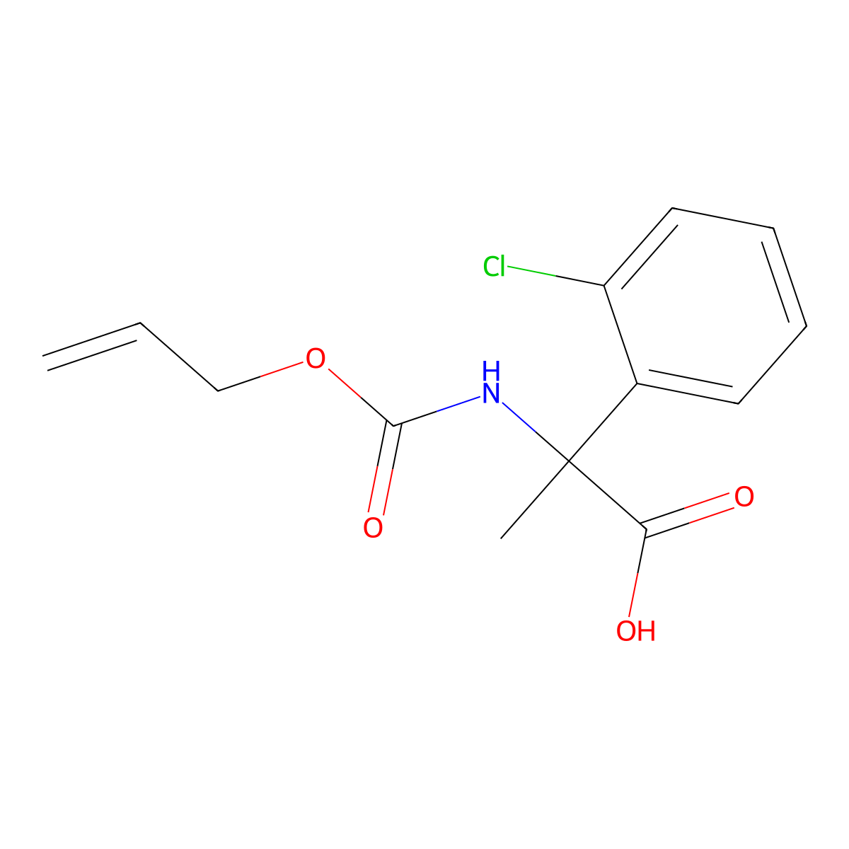 2-(2-Chlorophenyl)-2-{[(prop-2-en-1-yloxy)carbonyl]amino}propanoic acid molecular structure, CAS 2680782-98-1