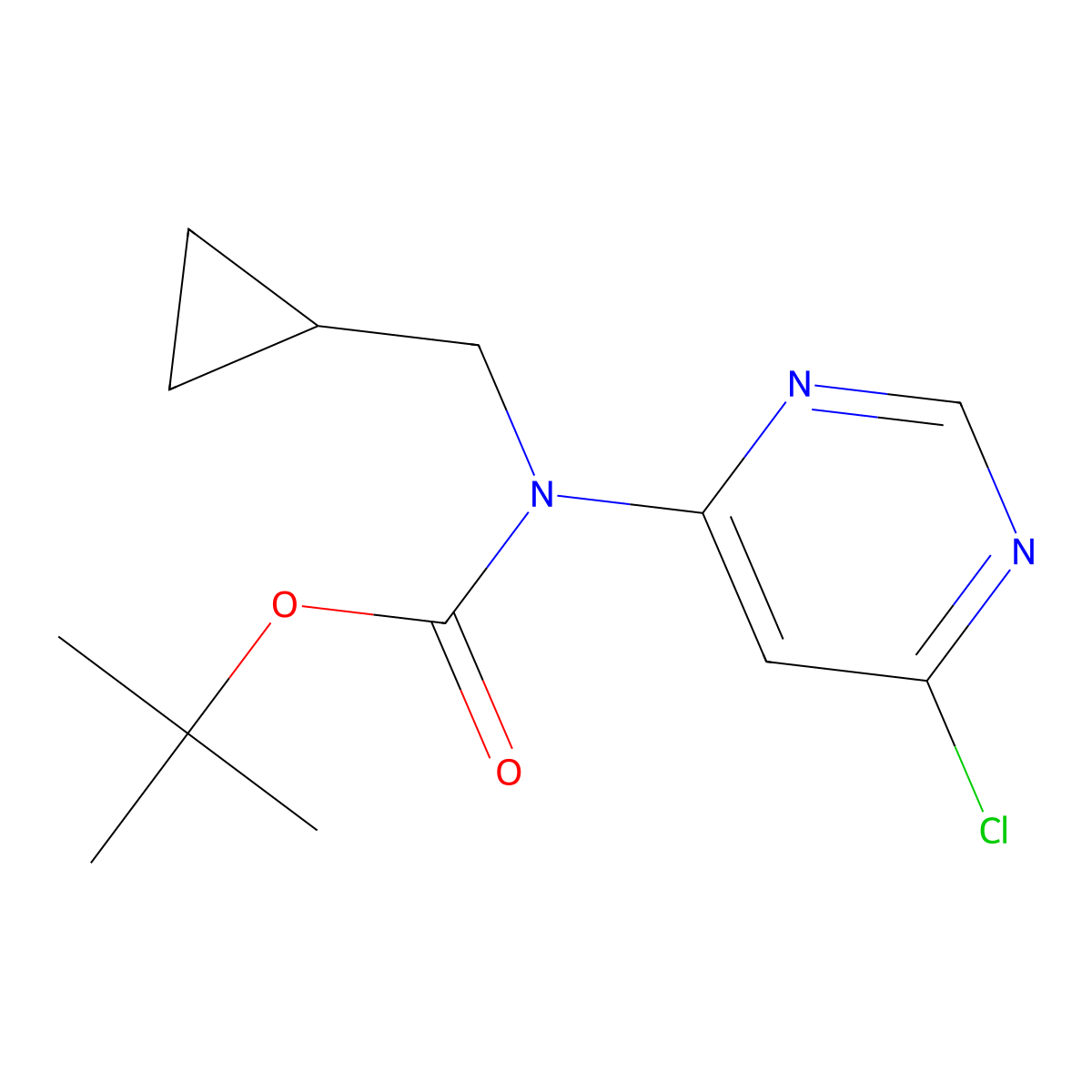tert-butyl N-(6-chloropyrimidin-4-yl)-N-(cyclopropylmethyl)carbamate molecular structure, CAS 2680783-03-1