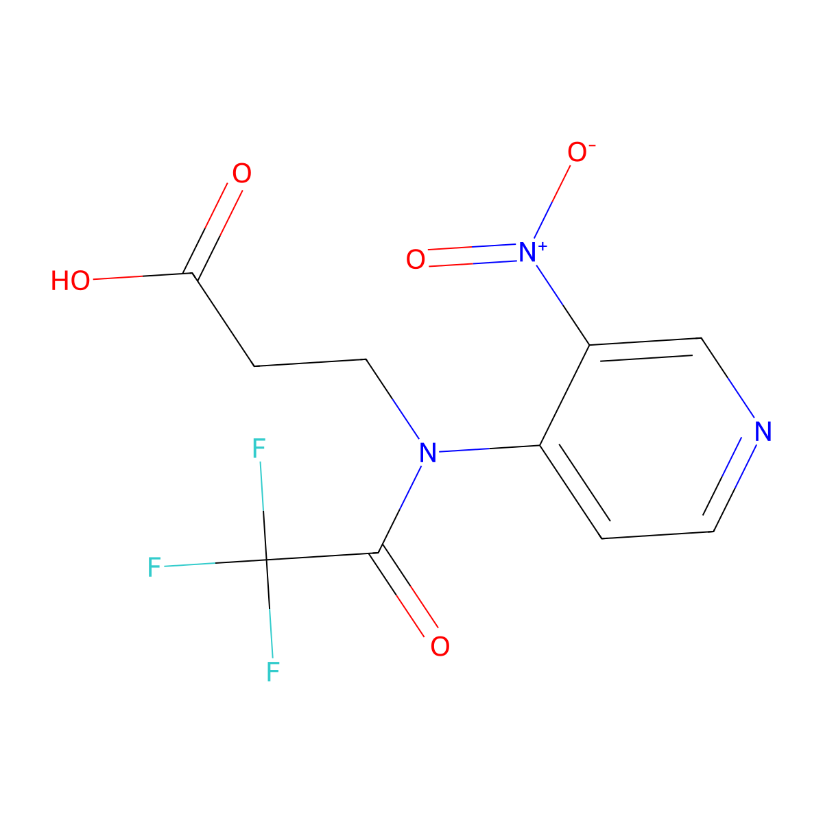 3-[2,2,2-trifluoro-N-(3-nitropyridin-4-yl)acetamido]propanoic acid molecular structure, CAS 2680783-23-5
