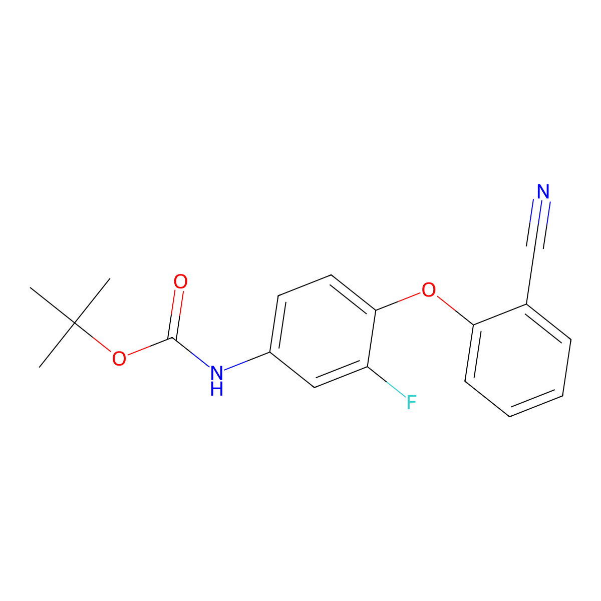 tert-butyl N-[4-(2-cyanophenoxy)-3-fluorophenyl]carbamate molecular structure, CAS 2680783-24-6