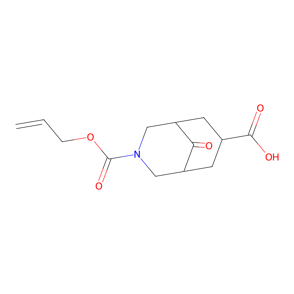9-Oxo-3-[(prop-2-en-1-yloxy)carbonyl]-3-azabicyclo[3.3.1]nonane-7-carboxylic acid molecular structure, CAS 2680783-25-7