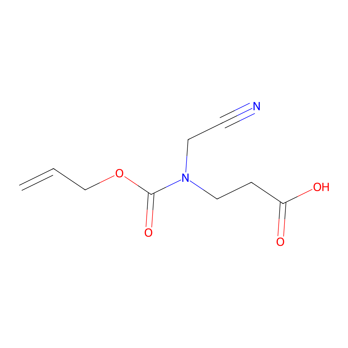 3-[(Cyanomethyl)[(prop-2-en-1-yloxy)carbonyl]amino]propanoic acid molecular structure, CAS 2680783-26-8