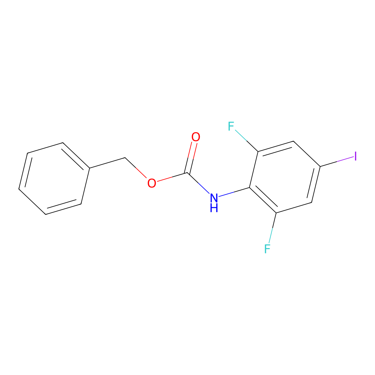 benzyl N-(2,6-difluoro-4-iodophenyl)carbamate molecular structure, CAS 2680783-28-0