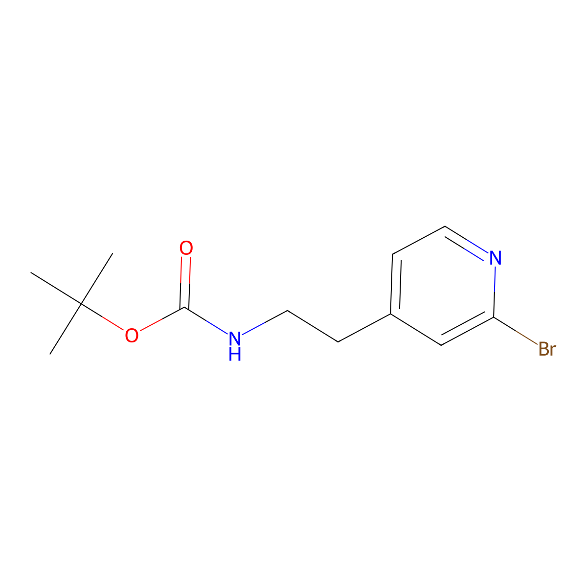tert-butyl N-[2-(2-bromopyridin-4-yl)ethyl]carbamate molecular structure, CAS 2680783-30-4