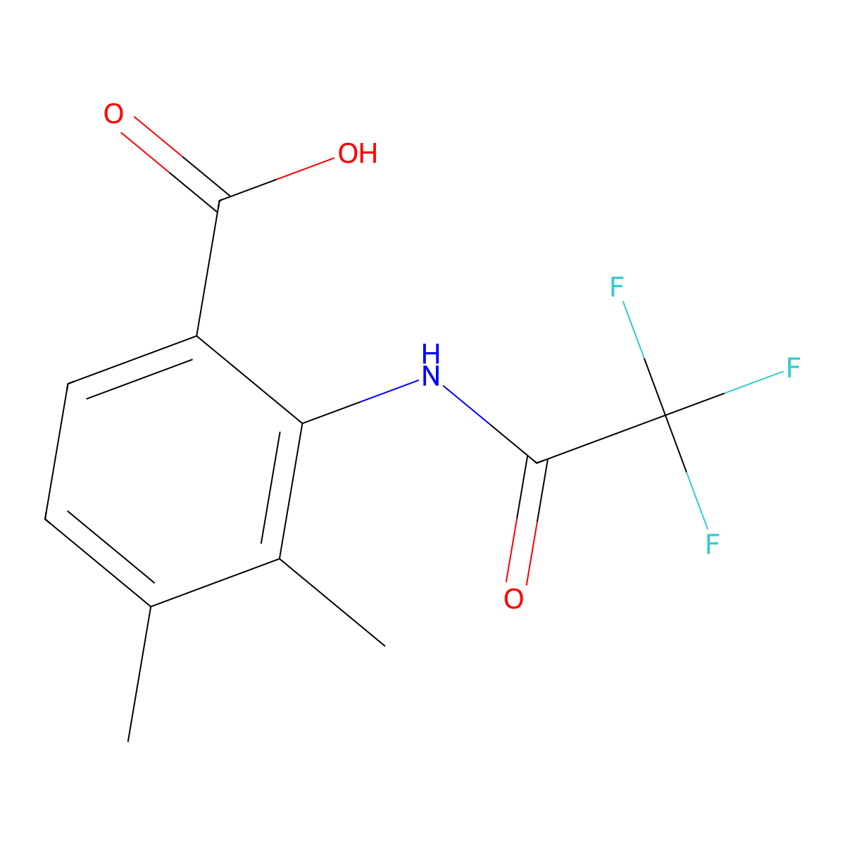 3,4-Dimethyl-2-(trifluoroacetamido)benzoic acid molecular structure, CAS 2680783-38-2