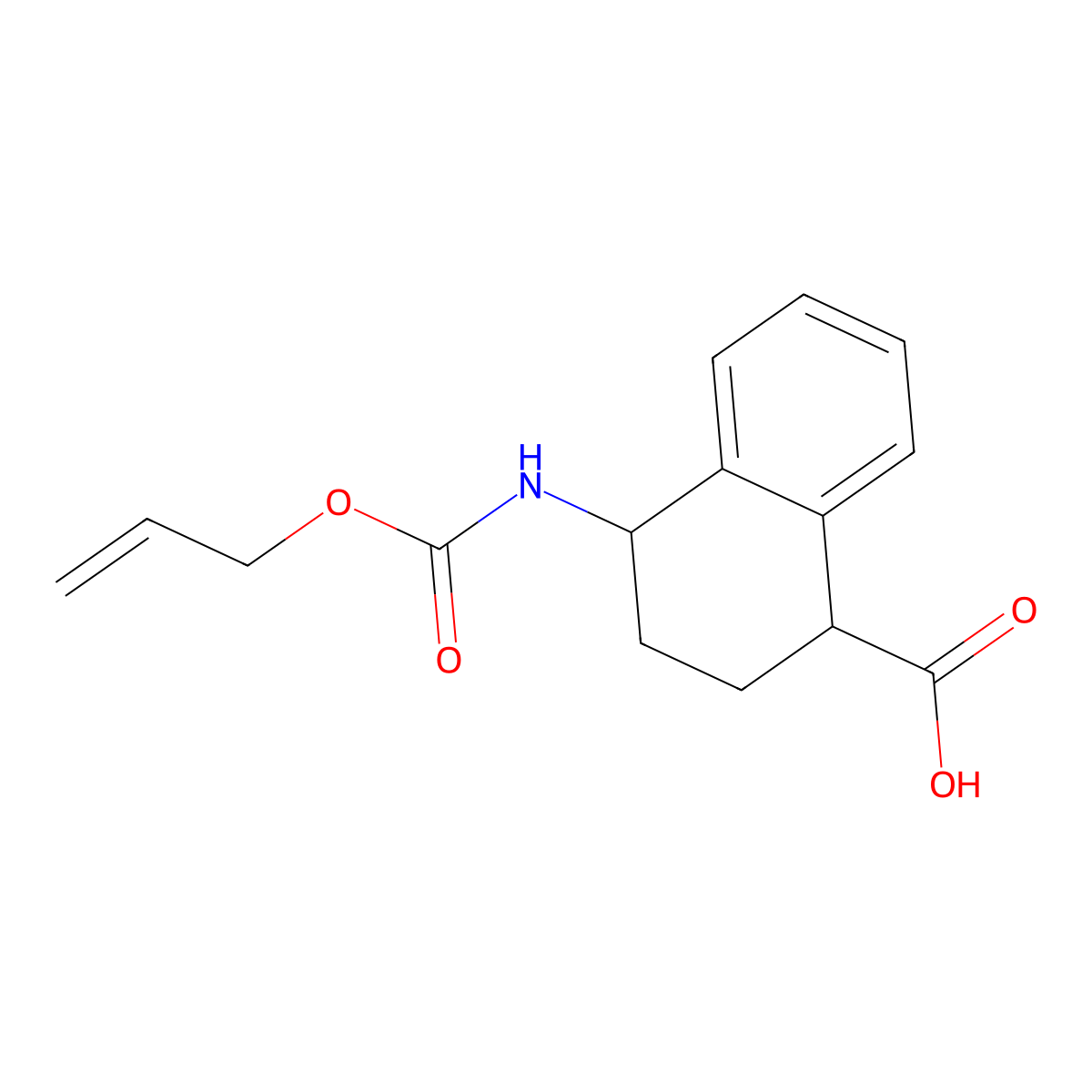 4-{[(Prop-2-en-1-yloxy)carbonyl]amino}-1,2,3,4-tetrahydronaphthalene-1-carboxylic acid molecular structure, CAS 2680783-49-5