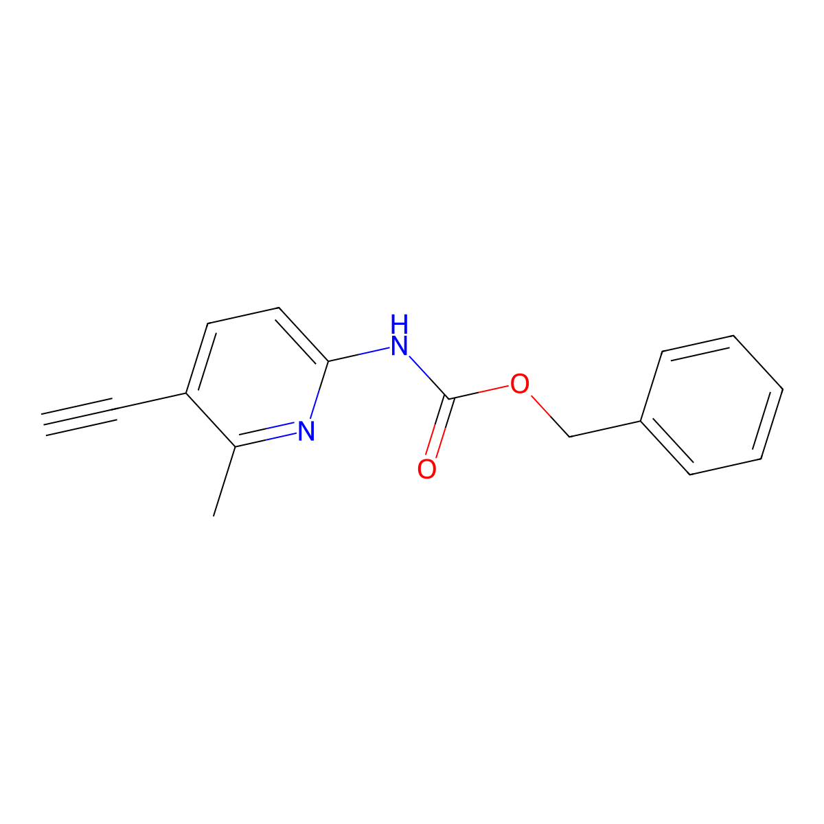 benzyl N-(5-ethynyl-6-methylpyridin-2-yl)carbamate molecular structure, CAS 2680783-56-4