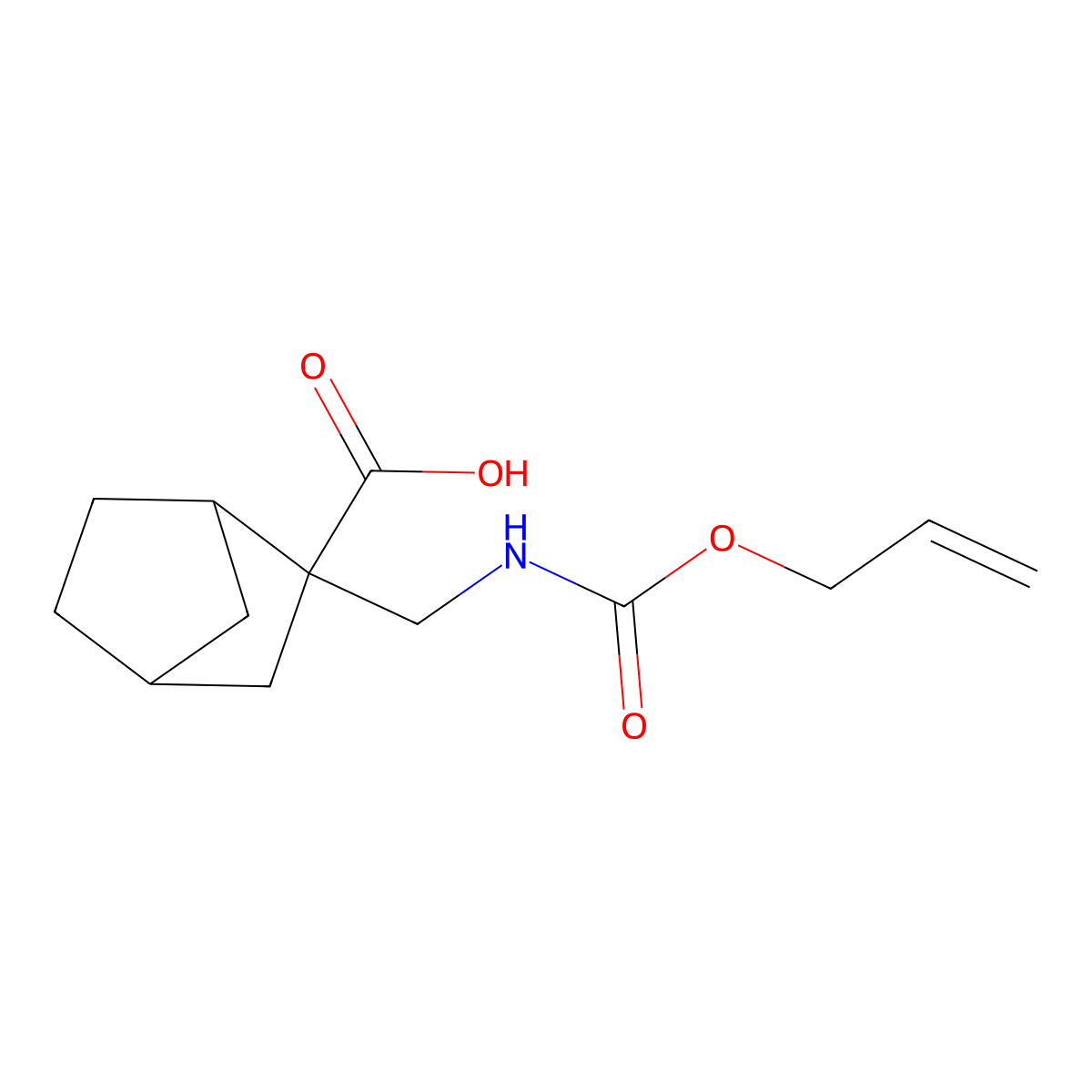 2-({[(Prop-2-en-1-yloxy)carbonyl]amino}methyl)bicyclo[2.2.1]heptane-2-carboxylic acid molecular structure, CAS 2680783-69-9