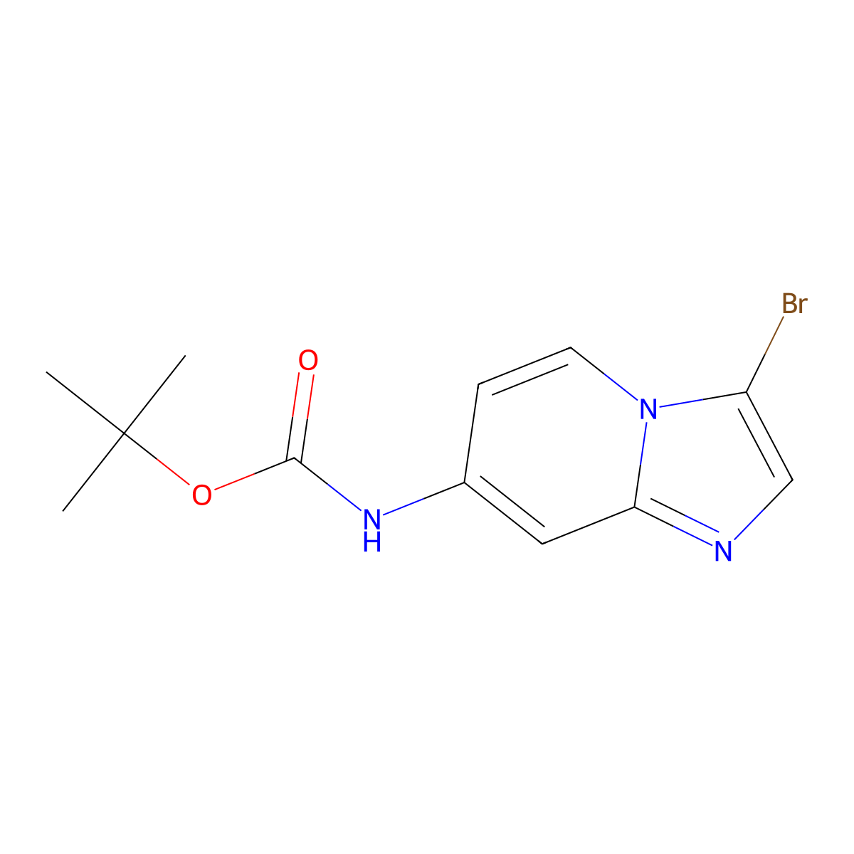 tert-butyl N-{3-bromoimidazo[1,2-a]pyridin-7-yl}carbamate molecular structure, CAS 2680783-73-5