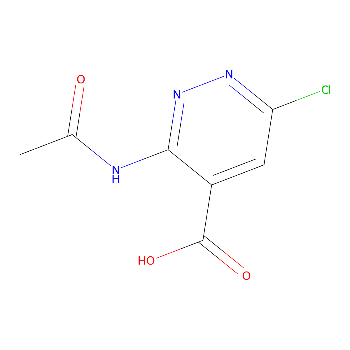 6-Chloro-3-acetamidopyridazine-4-carboxylic acid molecular structure, CAS 2680783-76-8