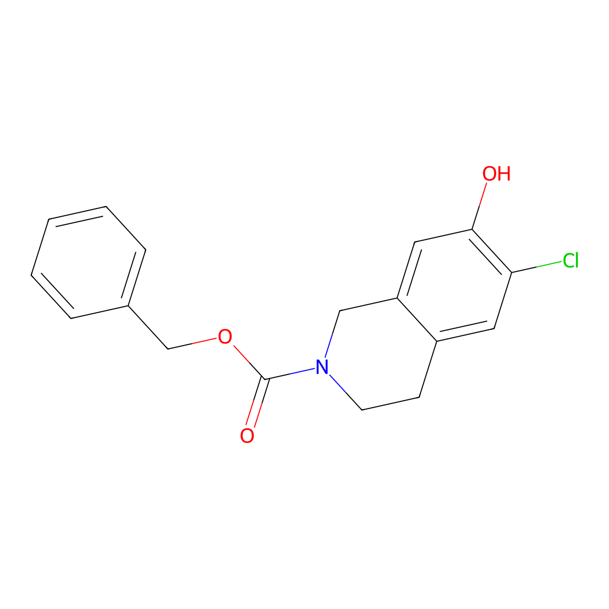 Benzyl 6-chloro-7-hydroxy-1,2,3,4-tetrahydroisoquinoline-2-carboxylate molecular structure, CAS 2680783-84-8