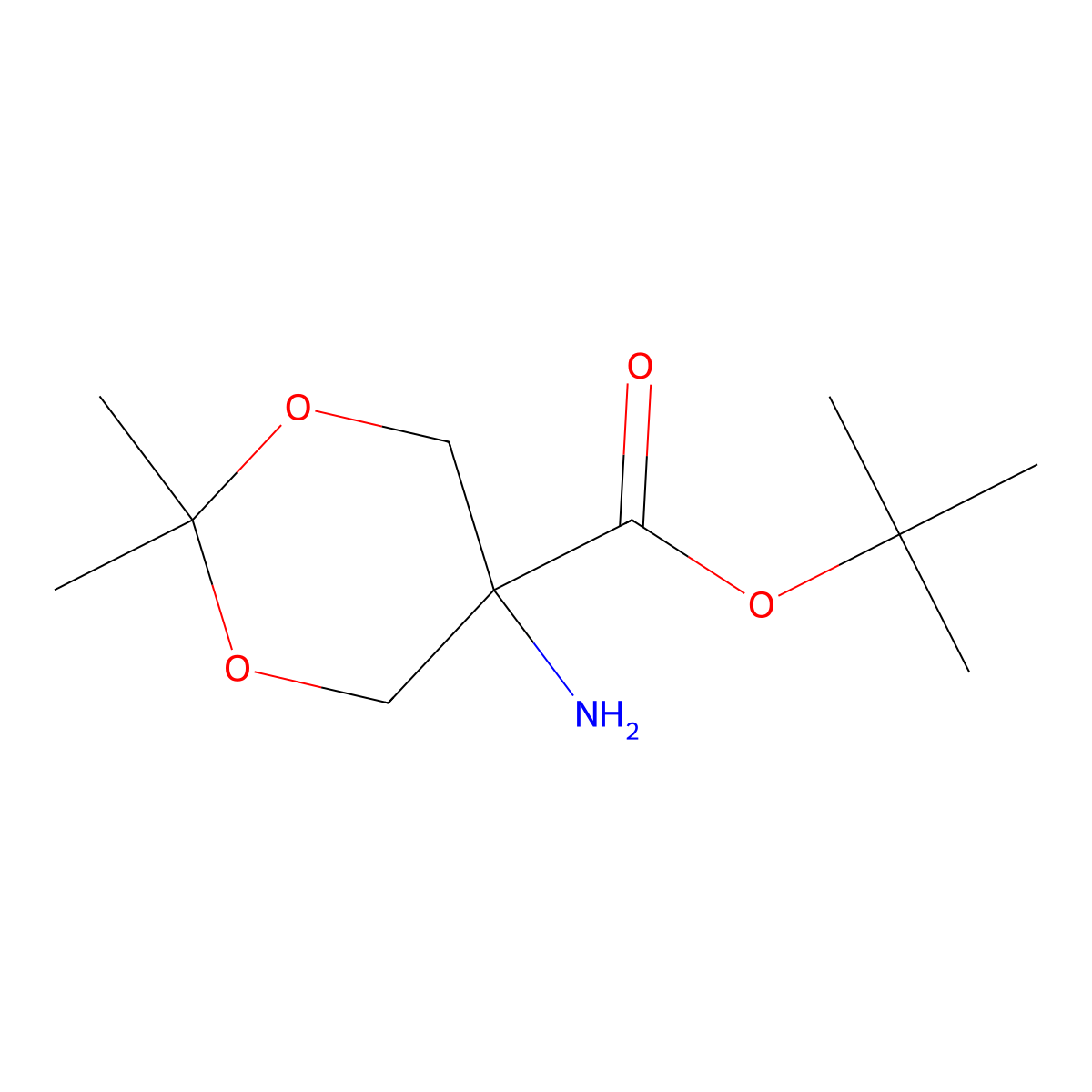 Tert-butyl 5-amino-2,2-dimethyl-1,3-dioxane-5-carboxylate molecular structure, CAS 2680783-92-8