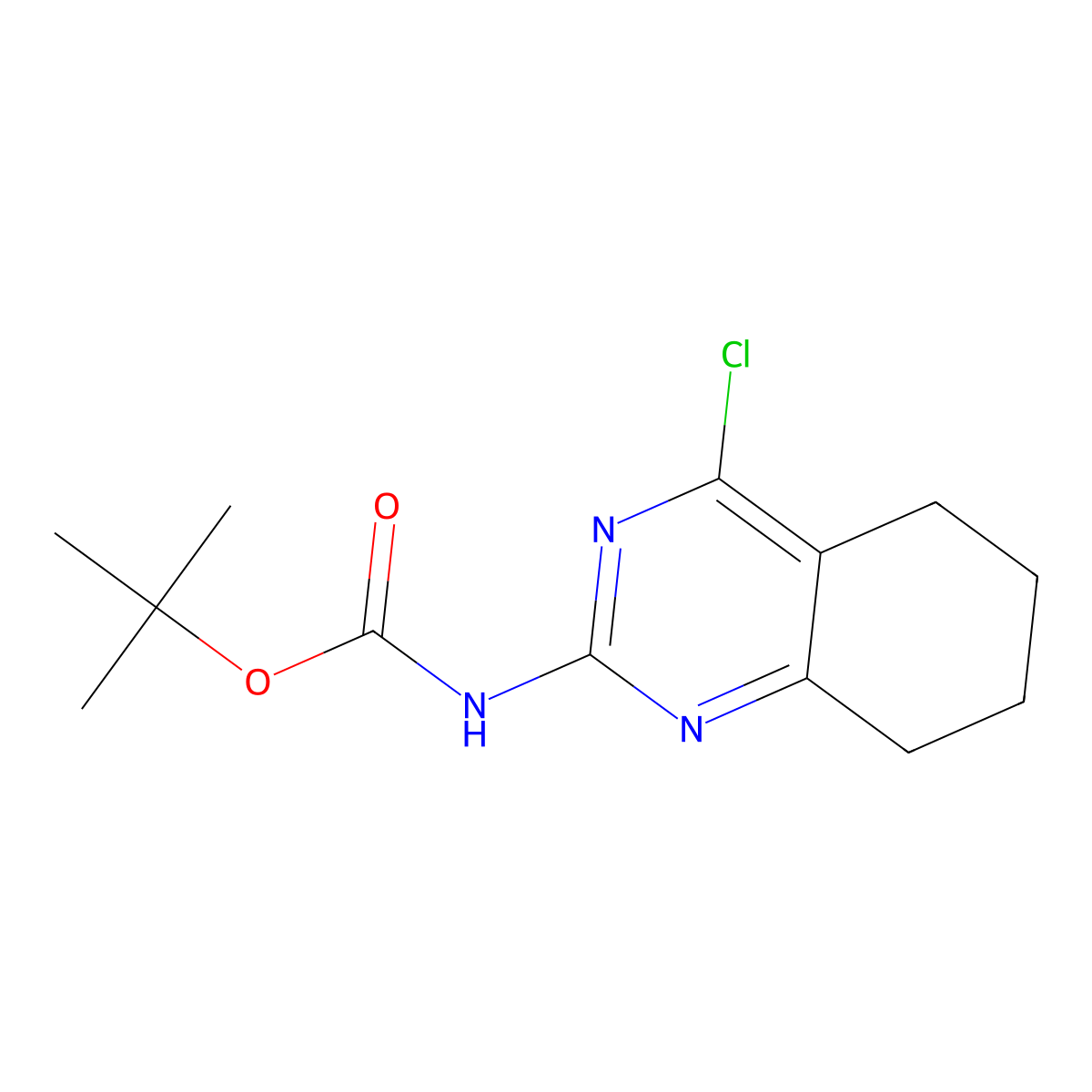 tert-butyl N-(4-chloro-5,6,7,8-tetrahydroquinazolin-2-yl)carbamate molecular structure, CAS 2680783-98-4