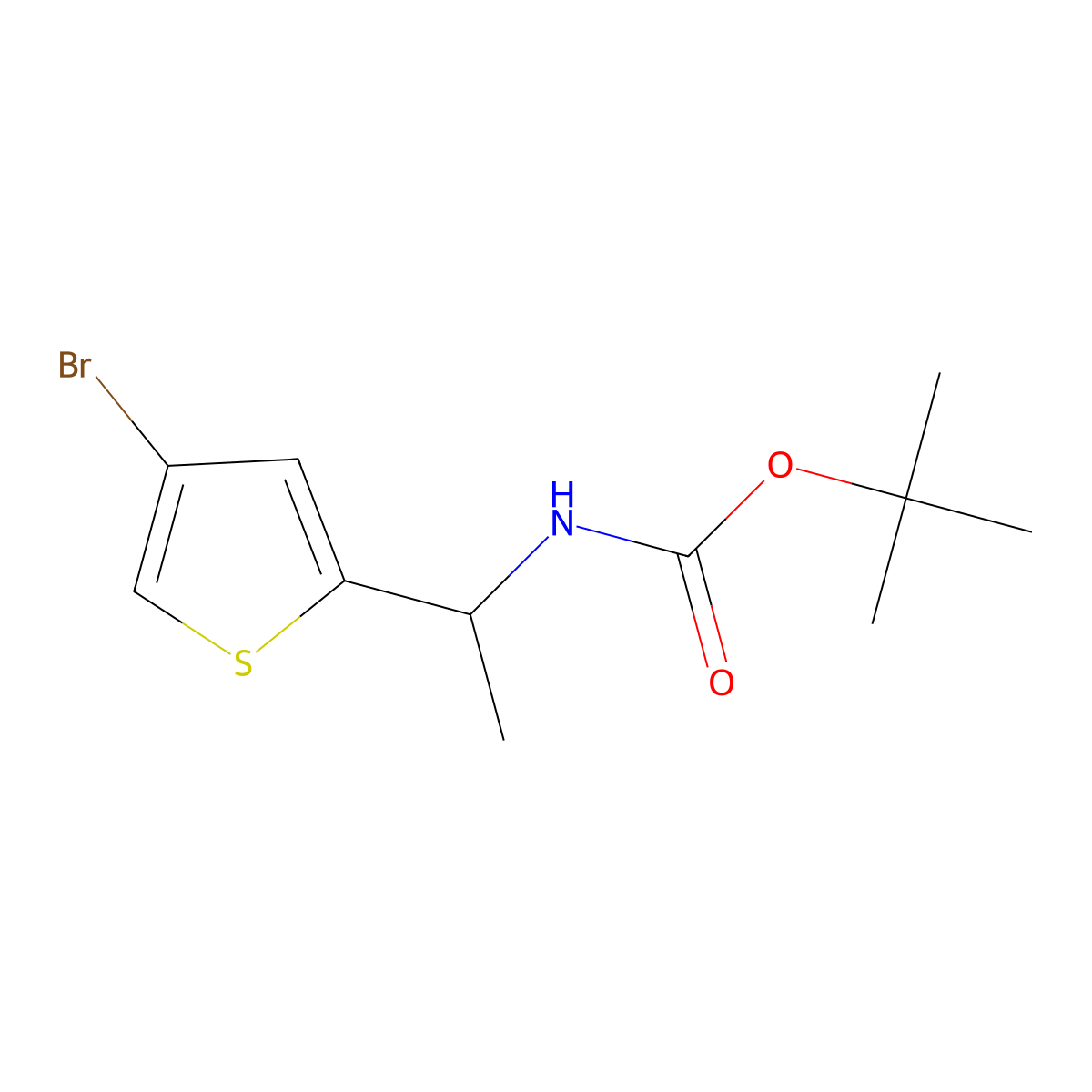 tert-butyl N-[1-(4-bromothiophen-2-yl)ethyl]carbamate molecular structure, CAS 2680784-12-5