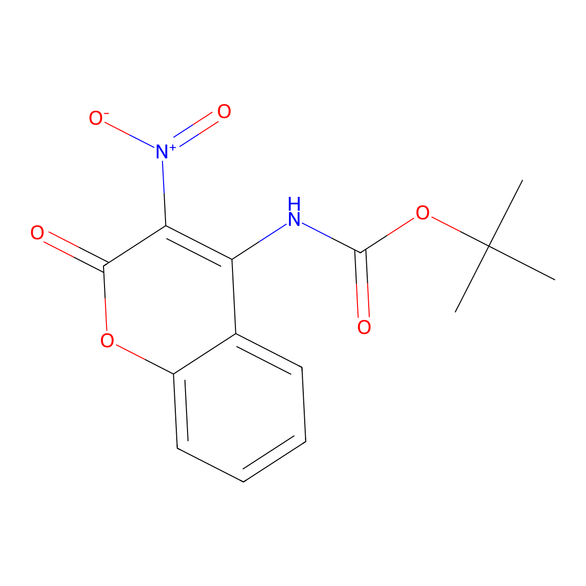 tert-butyl N-(3-nitro-2-oxo-2H-chromen-4-yl)carbamate molecular structure, CAS 2680784-14-7
