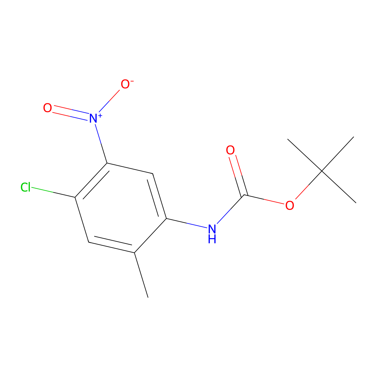 tert-butyl N-(4-chloro-2-methyl-5-nitrophenyl)carbamate molecular structure, CAS 2680784-16-9