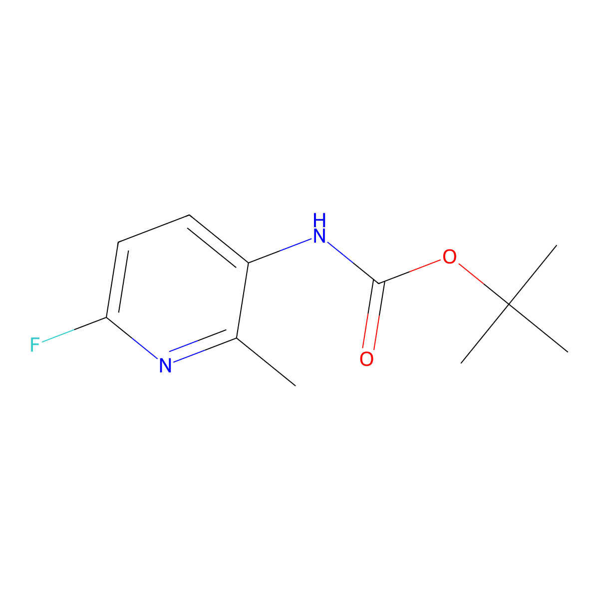 tert-butyl N-(6-fluoro-2-methylpyridin-3-yl)carbamate molecular structure, CAS 2680784-28-3