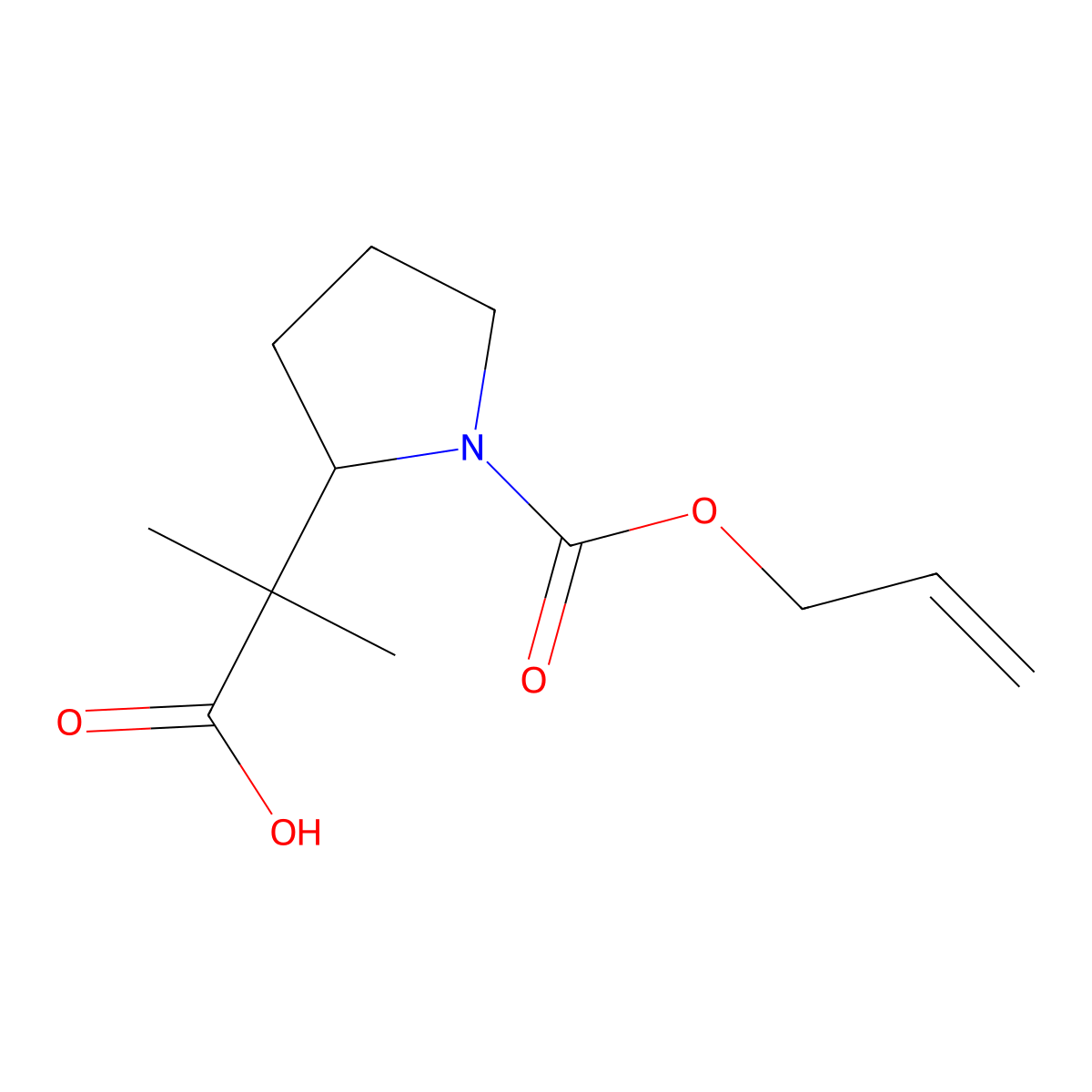 2-Methyl-2-{1-[(prop-2-en-1-yloxy)carbonyl]pyrrolidin-2-yl}propanoic acid molecular structure, CAS 2680784-37-4