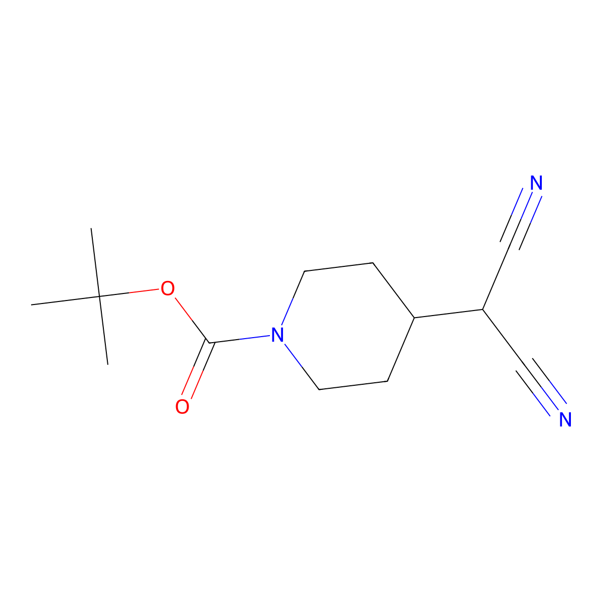 Tert-butyl 4-(dicyanomethyl)piperidine-1-carboxylate molecular structure, CAS 2680784-39-6