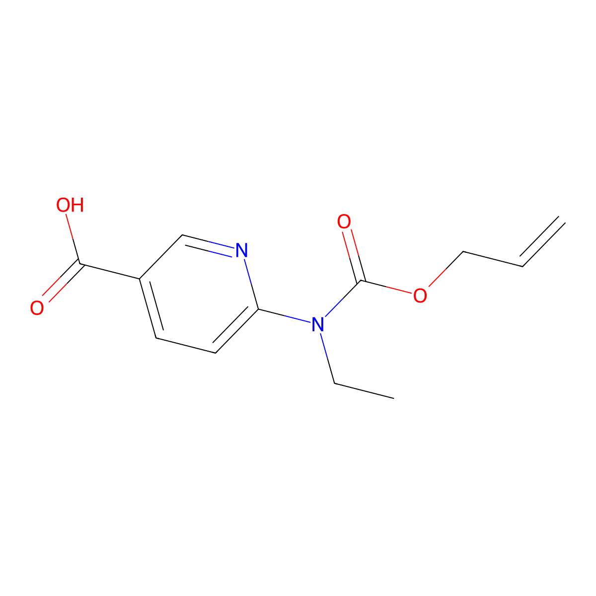 6-{Ethyl[(prop-2-en-1-yloxy)carbonyl]amino}pyridine-3-carboxylic acid molecular structure, CAS 2680784-41-0