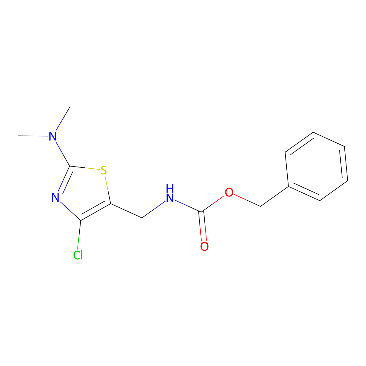 benzyl N-{[4-chloro-2-(dimethylamino)-1,3-thiazol-5-yl]methyl}carbamate molecular structure, CAS 2680784-44-3