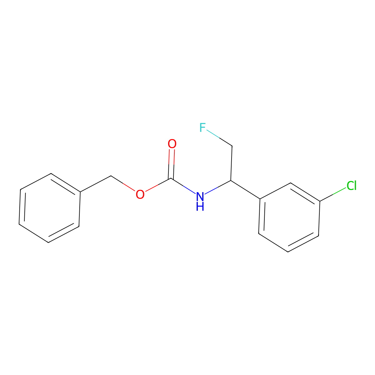 benzyl N-[1-(3-chlorophenyl)-2-fluoroethyl]carbamate molecular structure, CAS 2680784-46-5