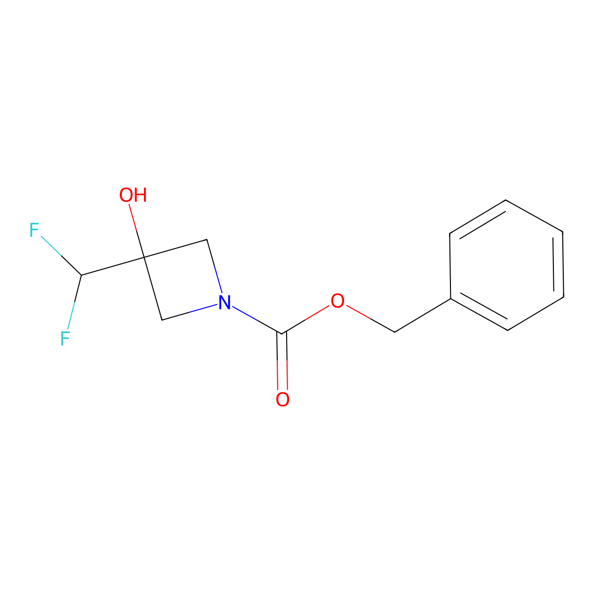 Benzyl 3-(difluoromethyl)-3-hydroxyazetidine-1-carboxylate molecular structure, CAS 2680784-48-7