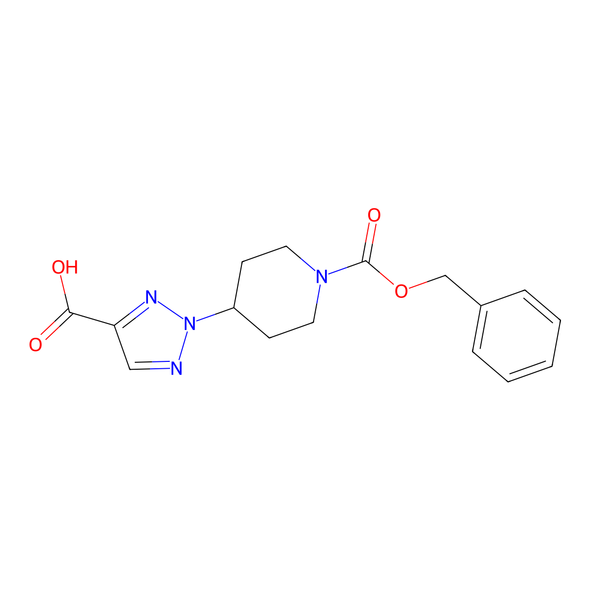 2-{1-[(benzyloxy)carbonyl]piperidin-4-yl}-2H-1,2,3-triazole-4-carboxylic acid molecular structure, CAS 2680784-59-0