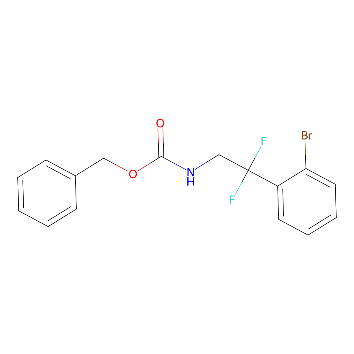 benzyl N-[2-(2-bromophenyl)-2,2-difluoroethyl]carbamate molecular structure, CAS 2680784-62-5