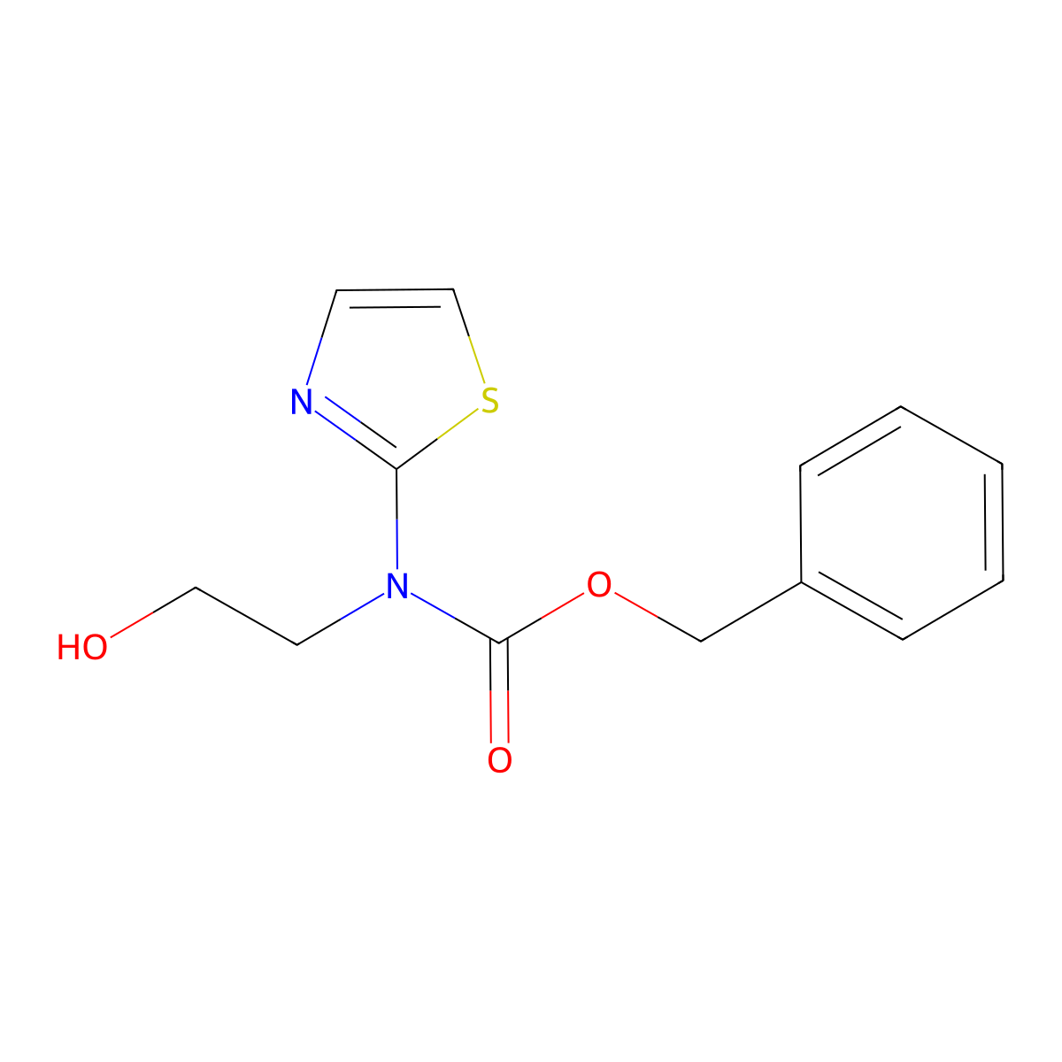 benzyl N-(2-hydroxyethyl)-N-(1,3-thiazol-2-yl)carbamate molecular structure, CAS 2680784-65-8