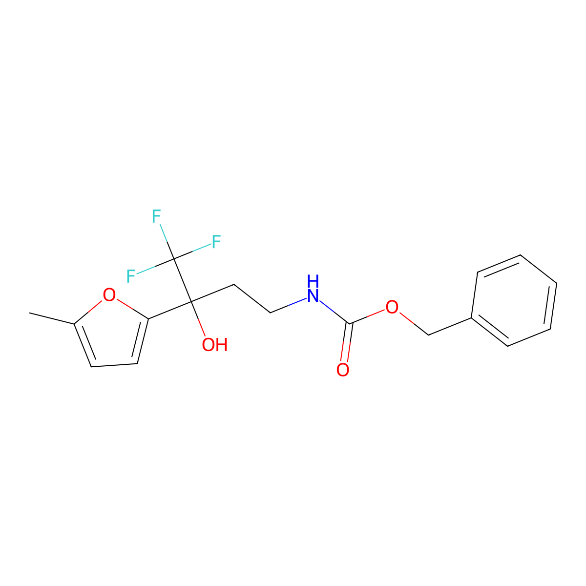 benzyl N-[4,4,4-trifluoro-3-hydroxy-3-(5-methylfuran-2-yl)butyl]carbamate molecular structure, CAS 2680784-68-1