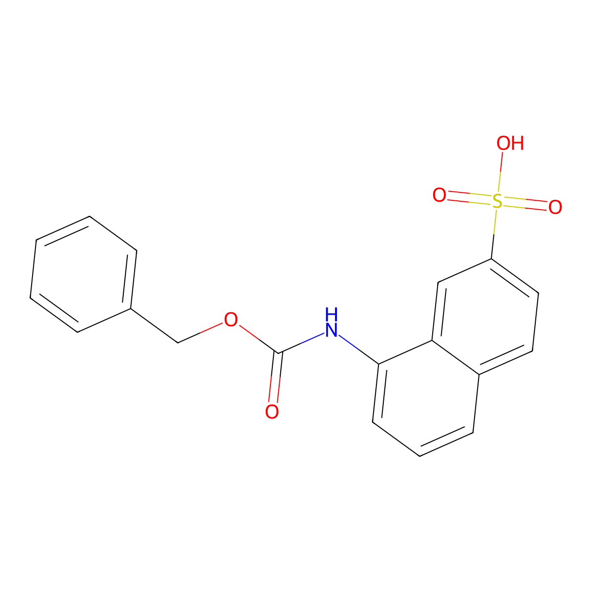 8-{[(Benzyloxy)carbonyl]amino}naphthalene-2-sulfonic acid molecular structure, CAS 2680784-72-7