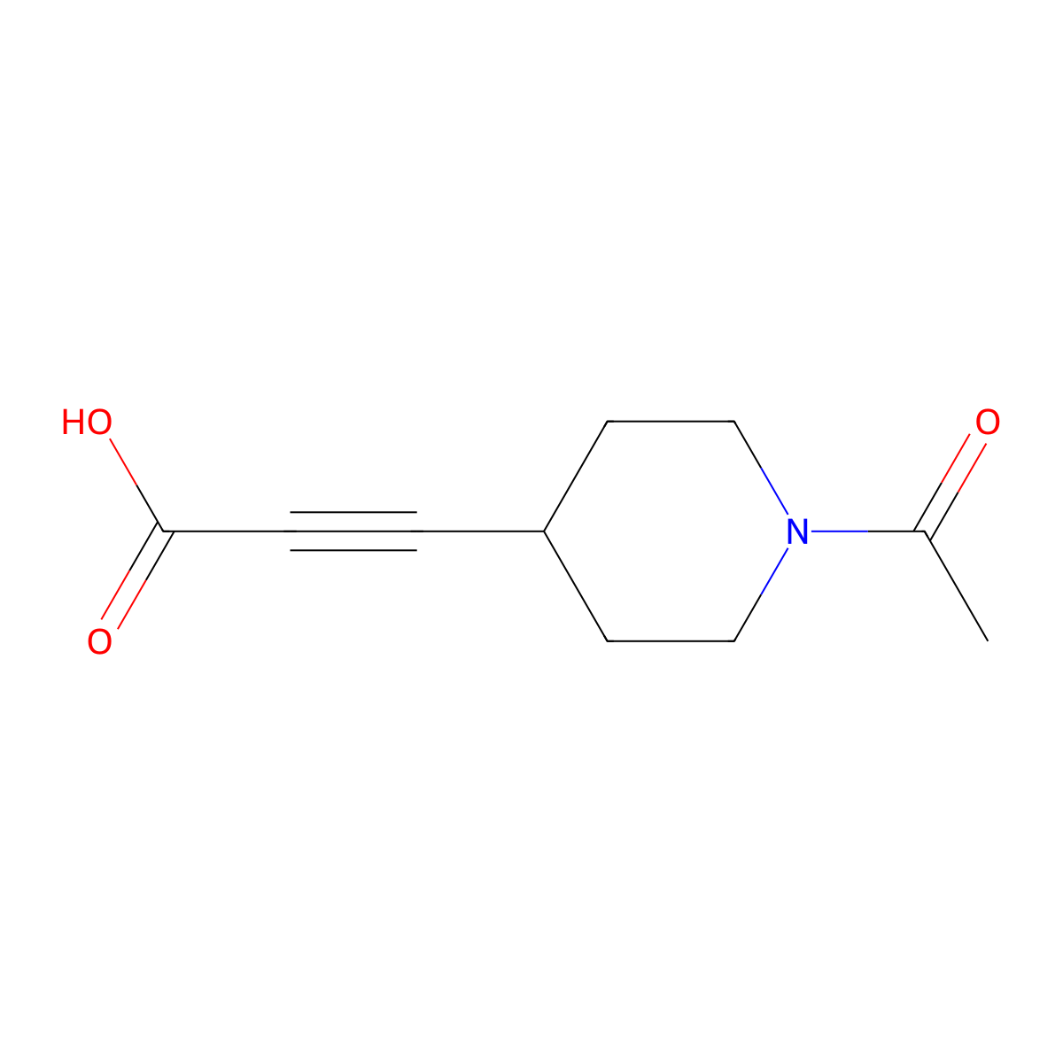 3-(1-Acetylpiperidin-4-yl)prop-2-ynoic acid molecular structure, CAS 2680784-74-9